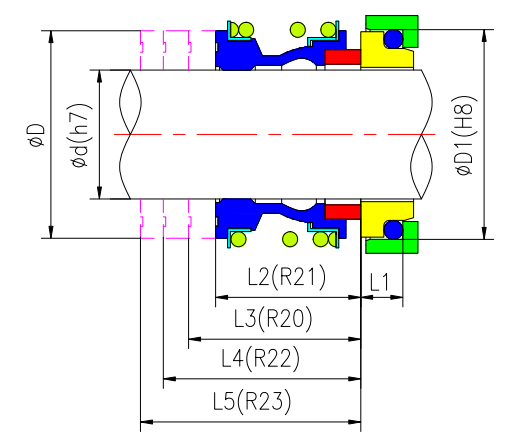Elastomer Bellow Mechanical Seals R20R21R22R23